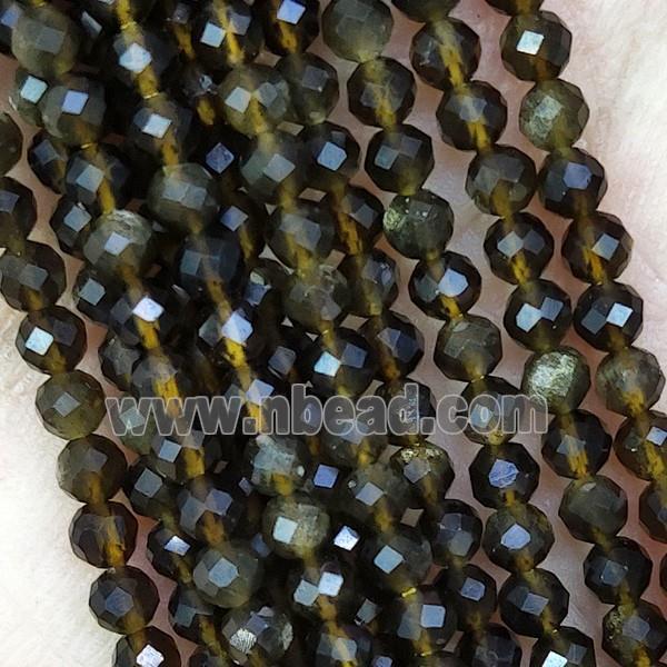 Golden Obsidian Beads Faceted Round