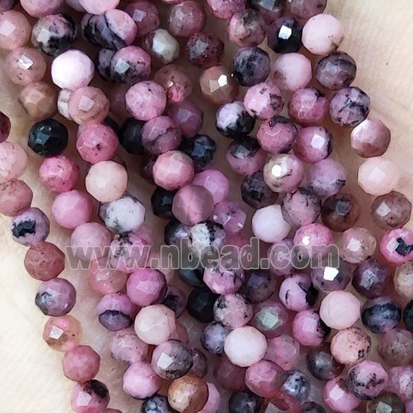 Pink Rhodonite Beads Faceted Round