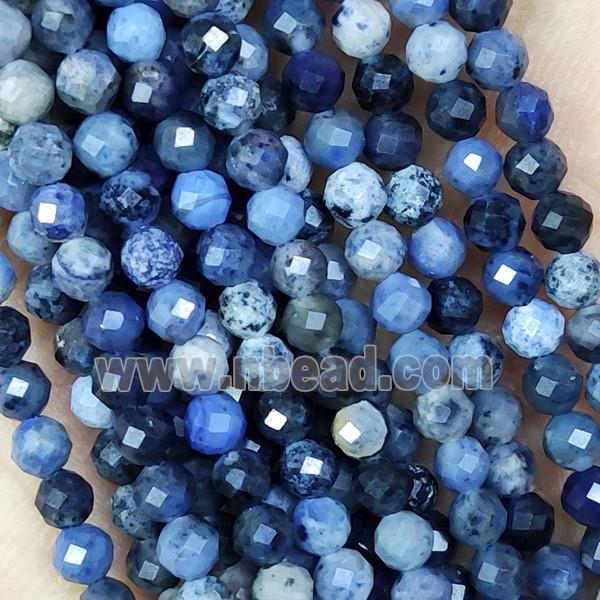 African Dumortierite Beads Blue Faceted Round
