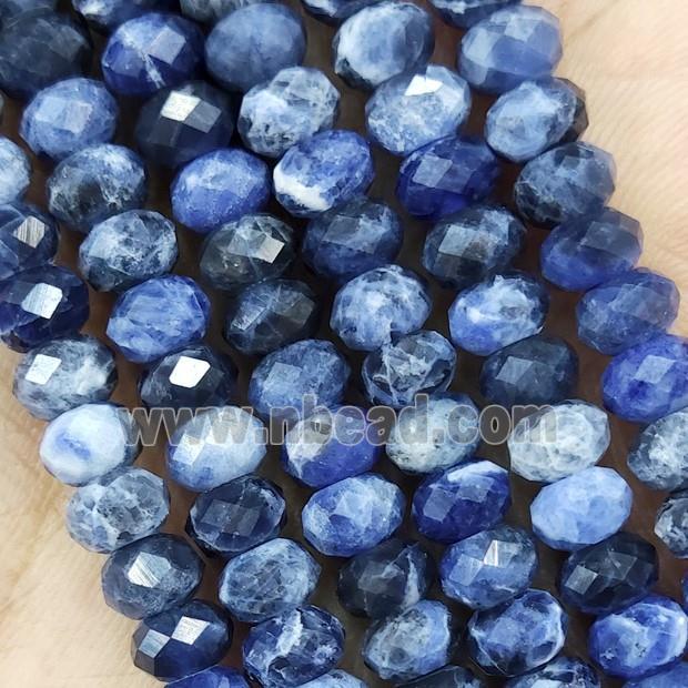Blue Sodalite Beads Faceted Rondelle