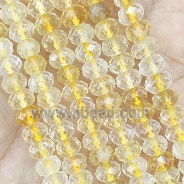 Yellow Citrine Beads Faceted Rondelle