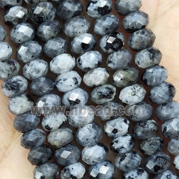 Black Labradorite Beads Faceted Rondelle
