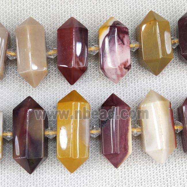Mookaite Bullet Beads Multicolor