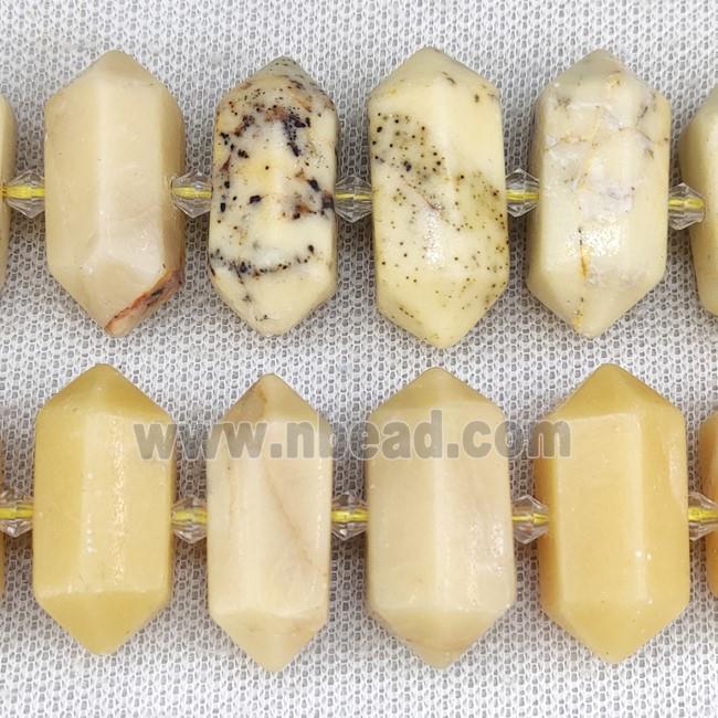 Yellow Jade Bullet Beads
