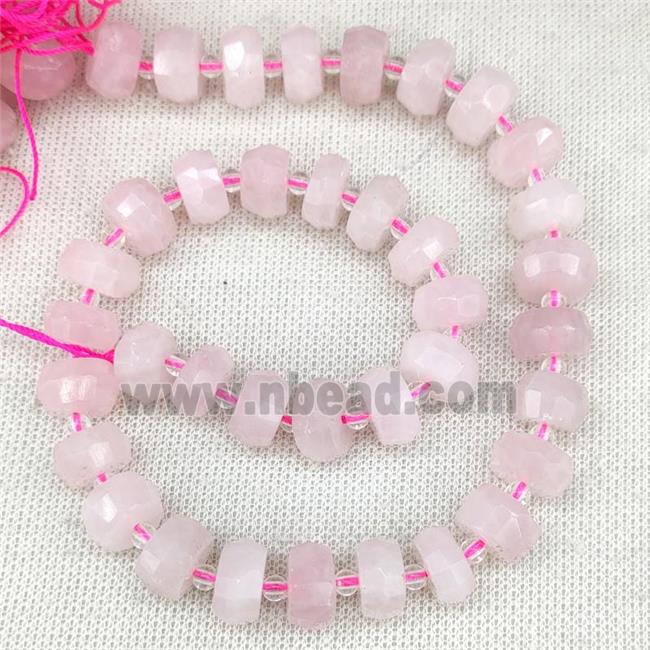 Rose Quartz Beads Faceted Rondelle
