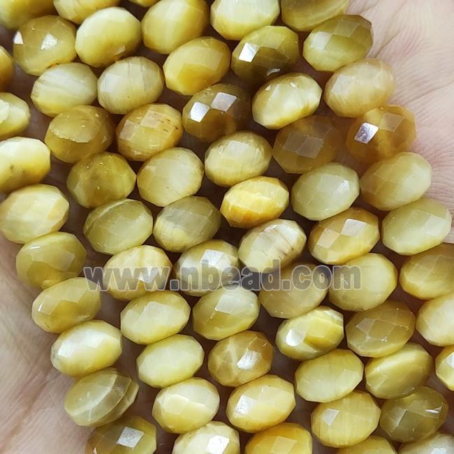 Gold Tiger Eye Stone Beads Faceted Rondelle