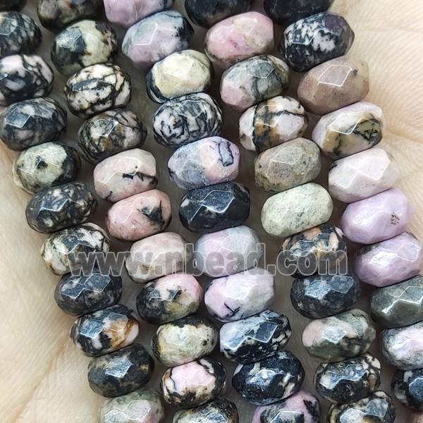 Pink Rhodonite Beads Faceted Rondelle