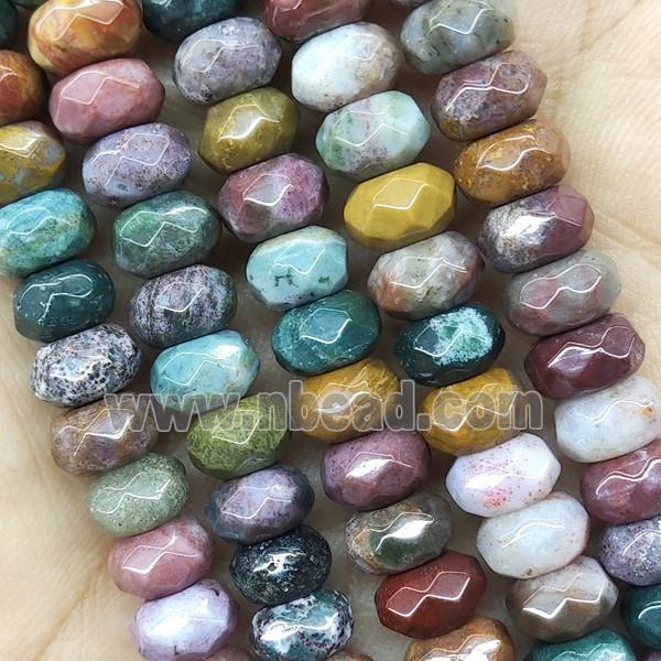 Natural Ocean Agate Beads Faceted Rondelle