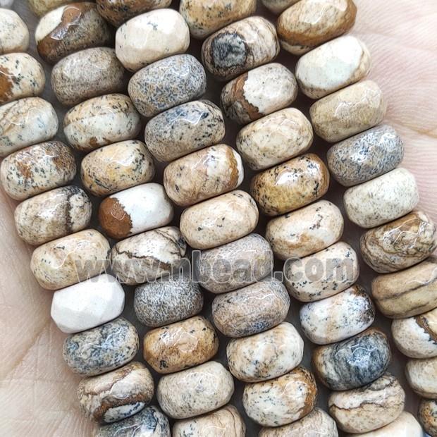 Picture Jasper Beads Faceted Rondelle