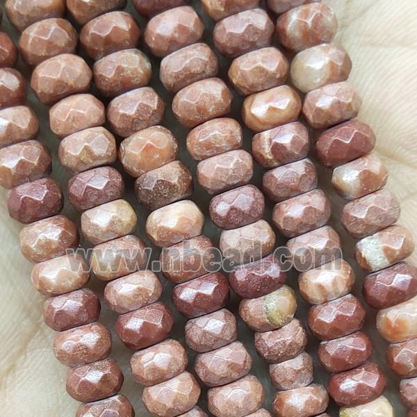 Red Cuckoo Jasper Beads Faceted Rondelle