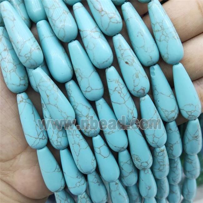 Blue Synthetic Turquoise Teardrop Beads
