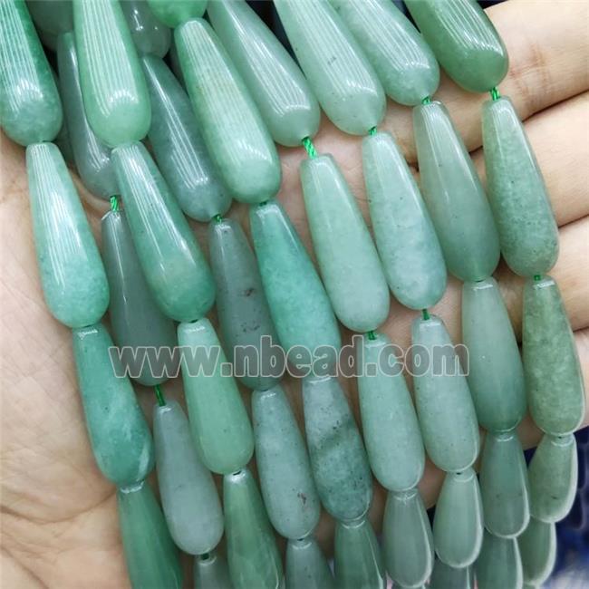 Green Aventurine Teardrop Beads