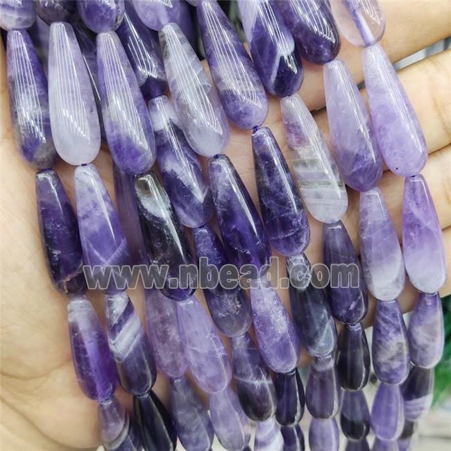 Purple Amethyst Teardrop Beads