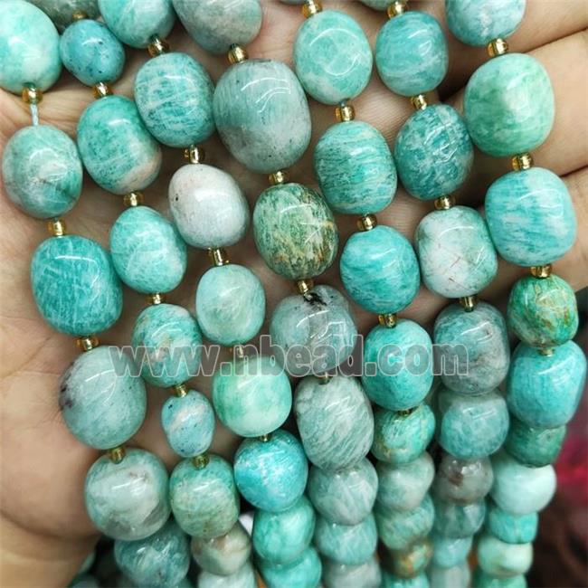 Green Amazonite Beads Nugget Freeform Polished