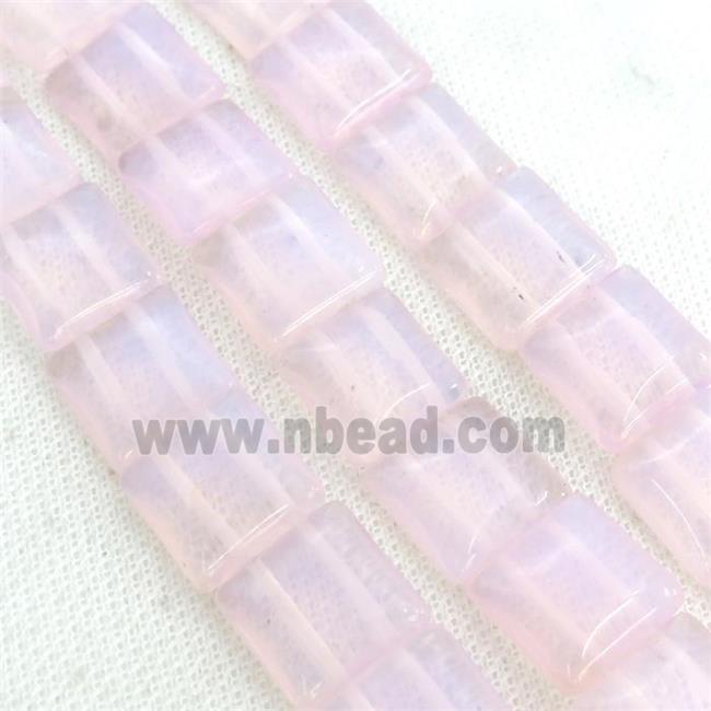 Pink Opalite Square Beads 2Holes