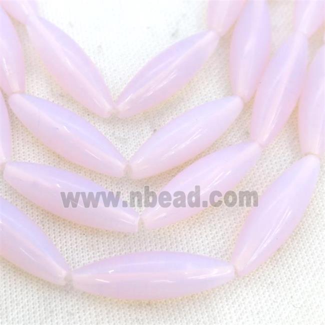 Pink Opalite Rice Beads