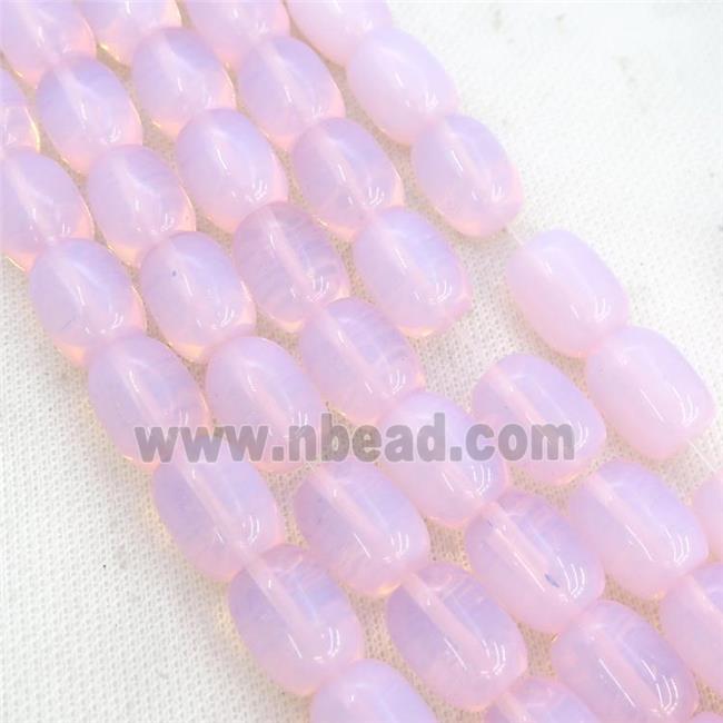 Pink Opalite Barrel Beads Smooth