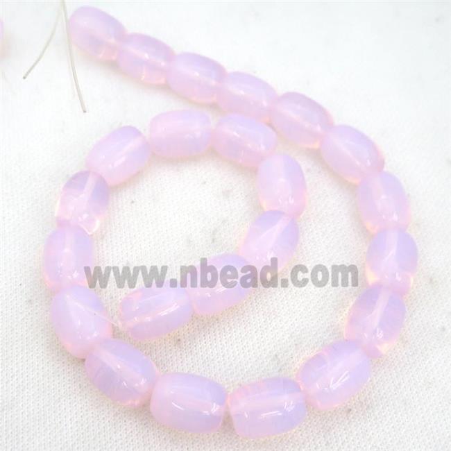 Pink Opalite Barrel Beads Smooth