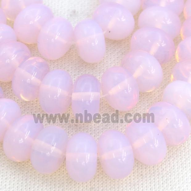 Pink Opalite Rondelle Beads Smooth