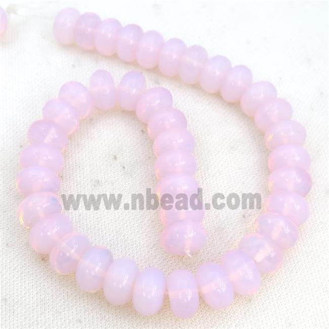 Pink Opalite Rondelle Beads Smooth