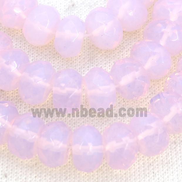Pink Opalite Beads Faceted Rondelle