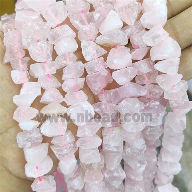 Pink Rose Quartz Nugget Beads Freeform Rough