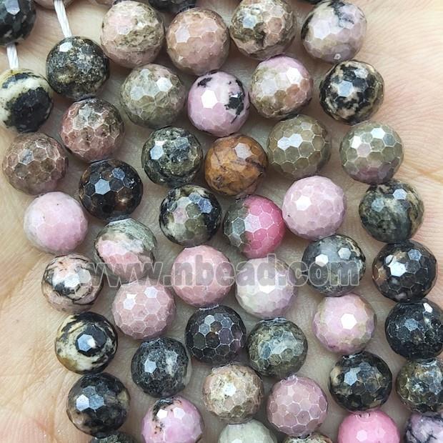 Rhodonite Round Beads Pink Faceted