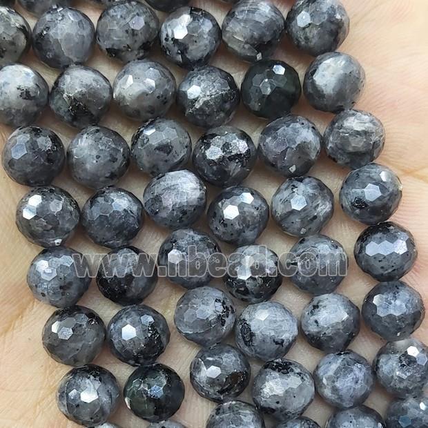 Black Labradorite Beads Faceted Round