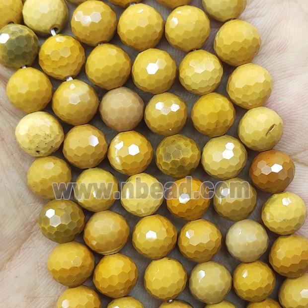 Yellow Mookaite Beads Faceted Round