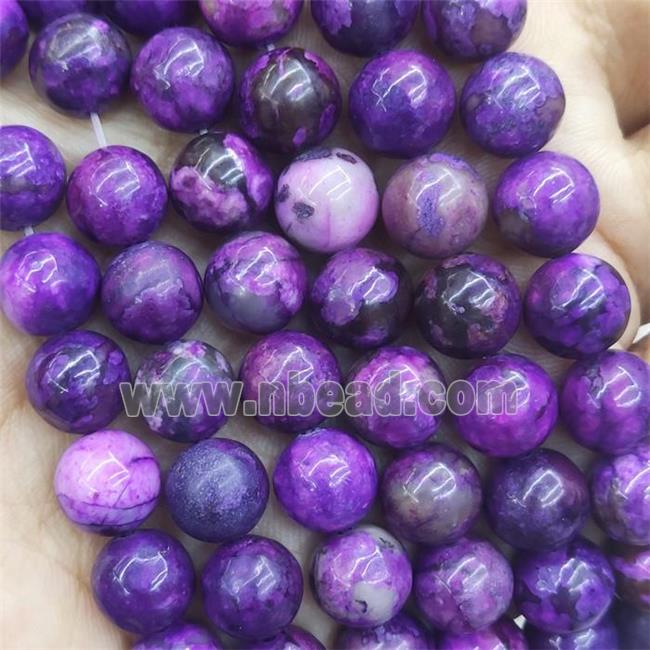 Round Sugilite Beads Dye Purple Smooth