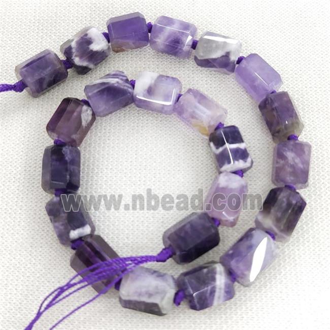 Purple Dogtooth Amethyst Column Beads Faceted