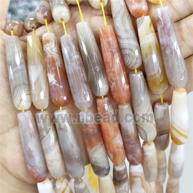 Natural Stripe Agate Beads Faceted Teardrop