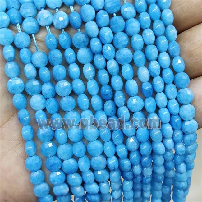 Black Jade Beads Faceted Coin Dye