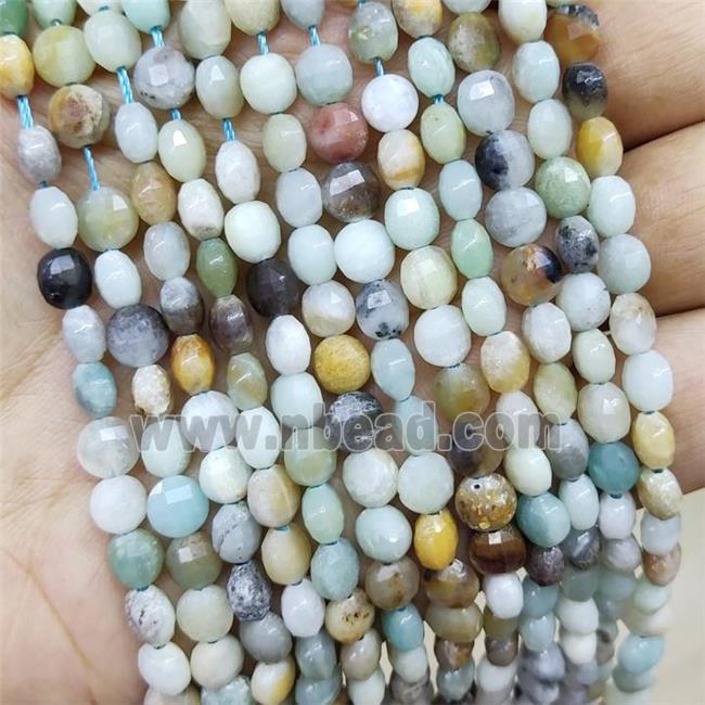 Chinese Amazonite Beads Faceted Coin Multicolor