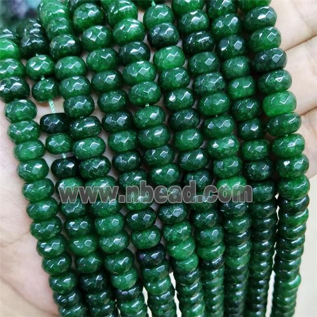 Deepgreen Jade Beads Faceted Rondelle Dye