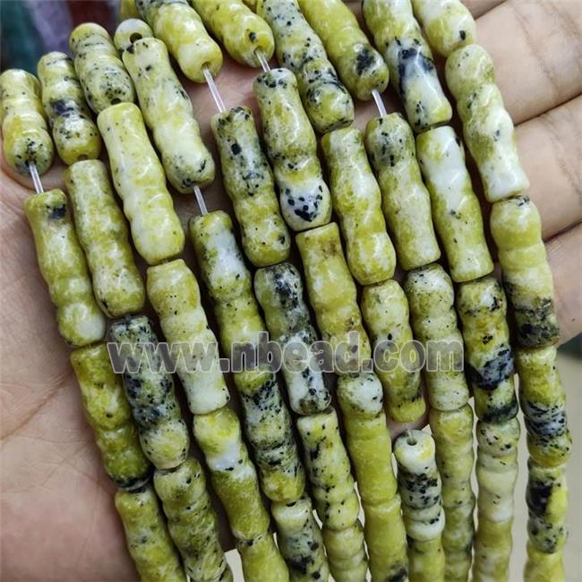 Yellow Turquoise Tube Beads