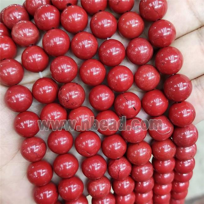 Natural Red Jasper Beads Smooth Round
