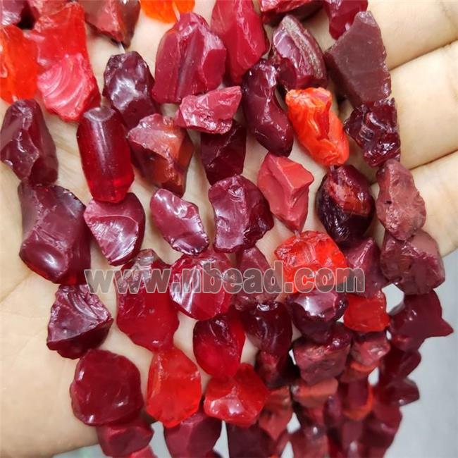 Red Crystal Glass Beads Freeform