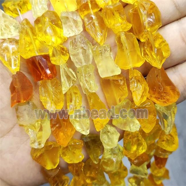 Gold Crystal Glass Beads Freeform
