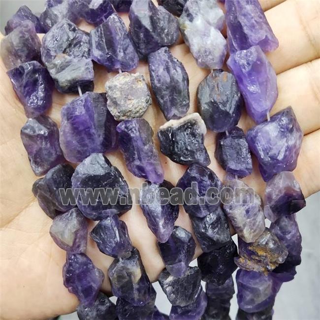 Natural Amethyst Nugget Beads Purple Freeform