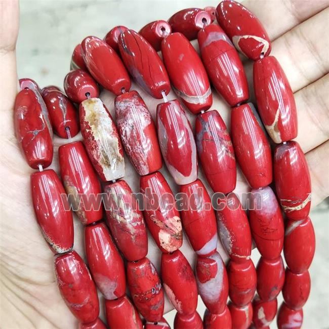 Natural Red Jasper Rice Beads B-Grade