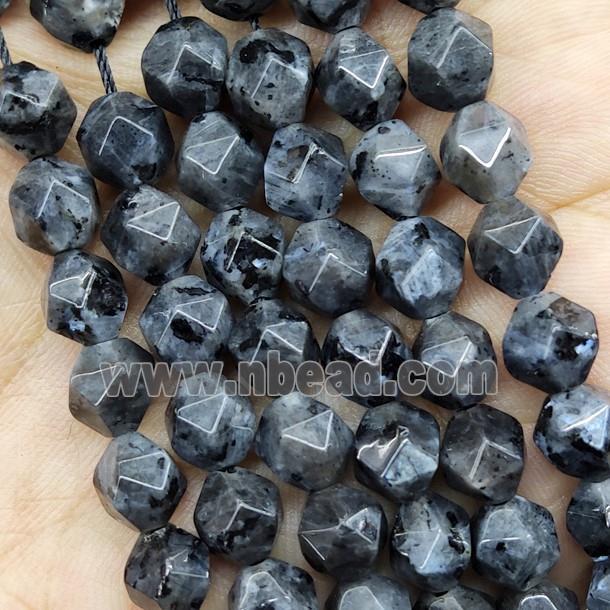 Black Labradorite Beads Starcut Round Larvikite