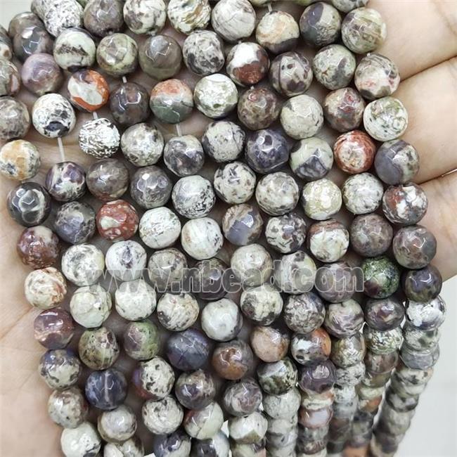 Natural Ocean Jasper Beads Faceted Round