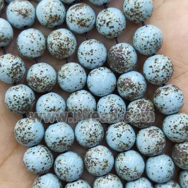 Natural Bodhi Tuquoise Beads Smooth Round Blue