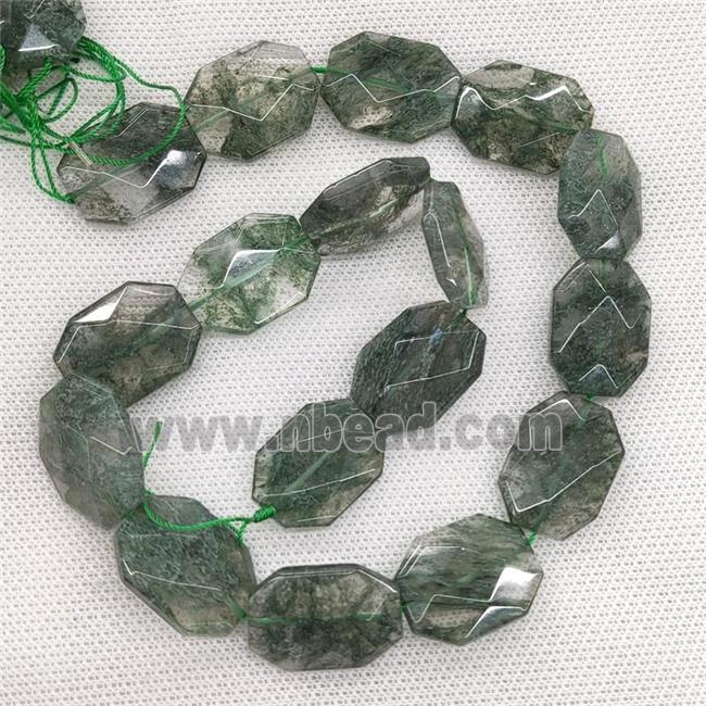 Natural Green Quartz Beads Faceted Slice