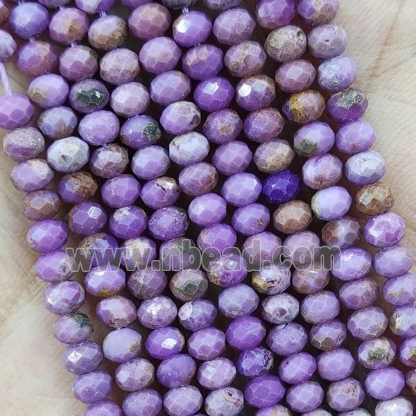 Purple Lepidolite Beads Faceted Rondelle