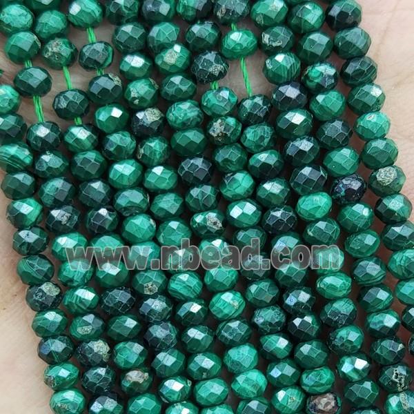 Natural Malachite Beads Green Faceted Rondelle