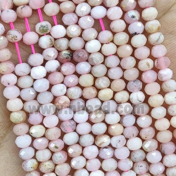 Natural Pink Opal Beads Faceted Rondelle