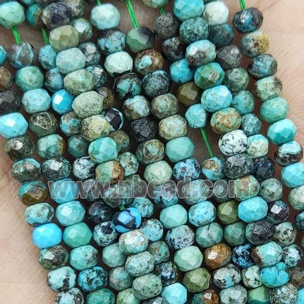 Natural Chinese Hubei Turquoise Faceted Rondelle