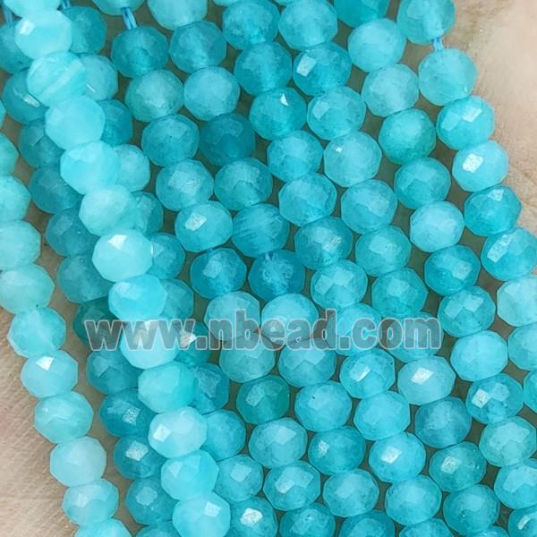 Green Amazonite Beads Treated Faceted Rondelle